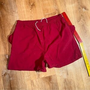 Vtg Athletic Works Red Sprinter Shorts USA Made Nylon Running 70s 80s High rise
